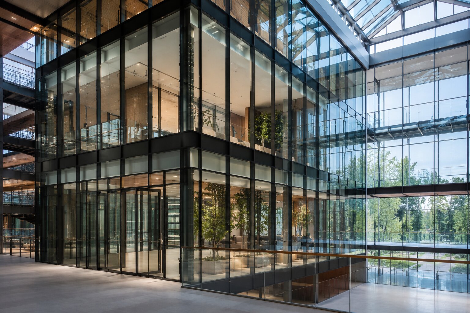 Modern cam atrium mimarisi